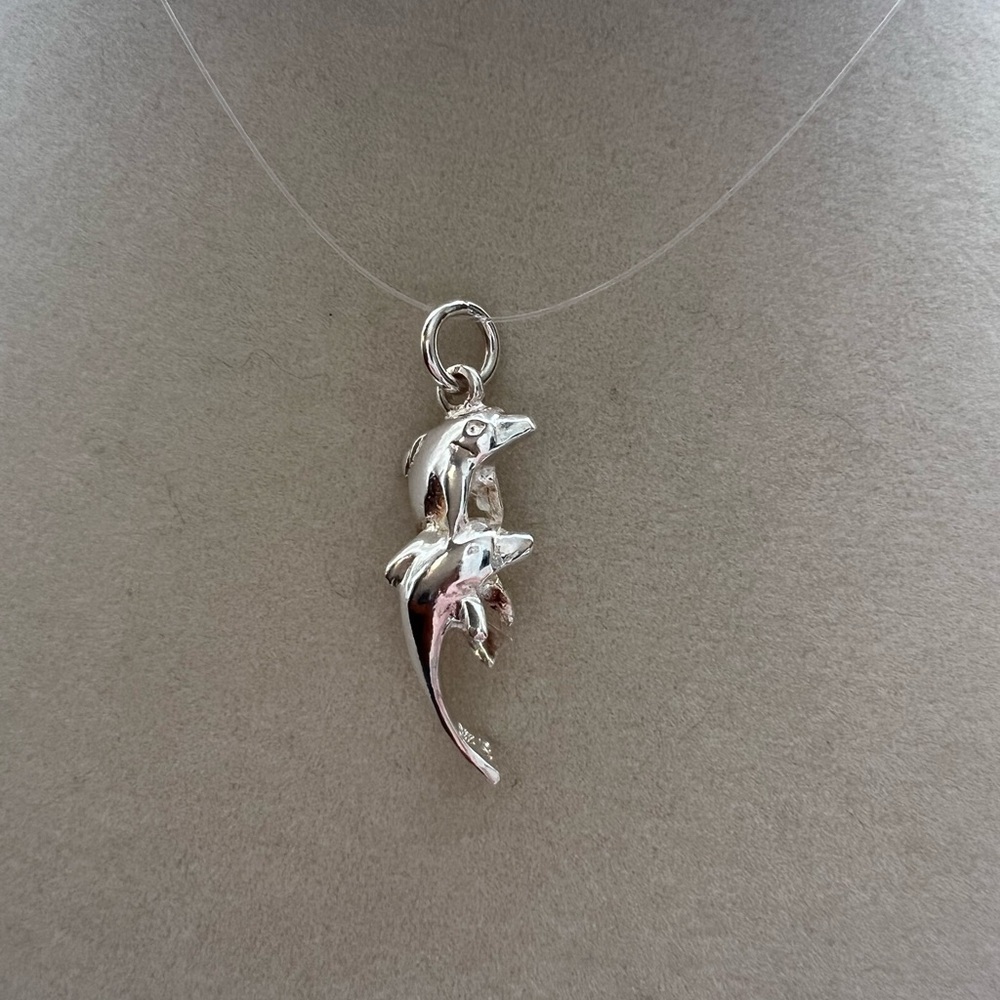 Dolphin Charm Vintage Sterling Silver 925 NOS